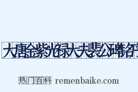 大唐金紫光禄大夫裴公碑铭序是什么意思的图片